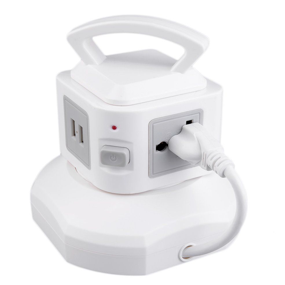 3 Outlet 2 USB Ports Socket US Surge Protector Power Board with Instruction