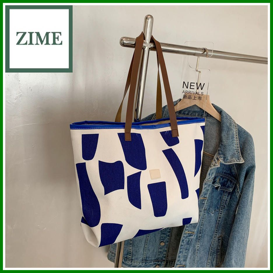 Large bag women's new trendy simple canvas bag shoulder bag new collection college students class large-capacity commuter tote bag
