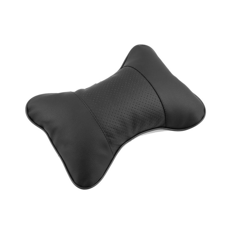 Solid Bone Shape Headrest Pillow PU Leather Cloth Car Head Neck Rest Cushion