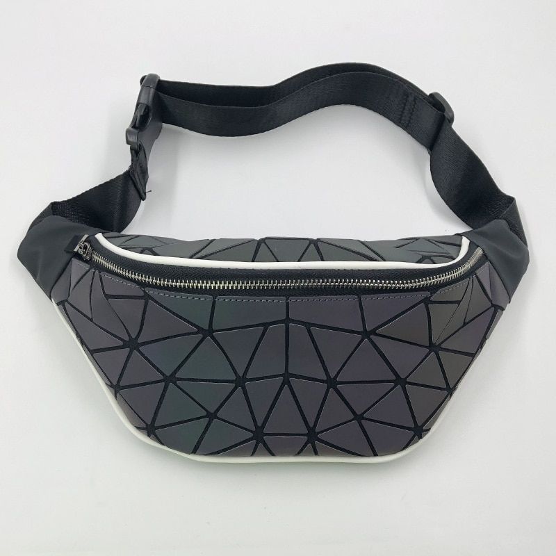 Fashion Women Waist Bag Fanny Pack Luxury Brand Geometric Luminous Belt Bag Holographic Travel Men Chest Bags Handbag Waist Pack