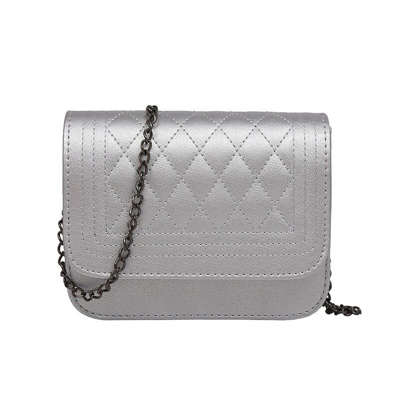 Yogodlns PU Leather Women Shoudler Bag Plaid Ladies Crossbody Bag Chain Trendy Candy Color Small Flap Shopping Handbag bolso