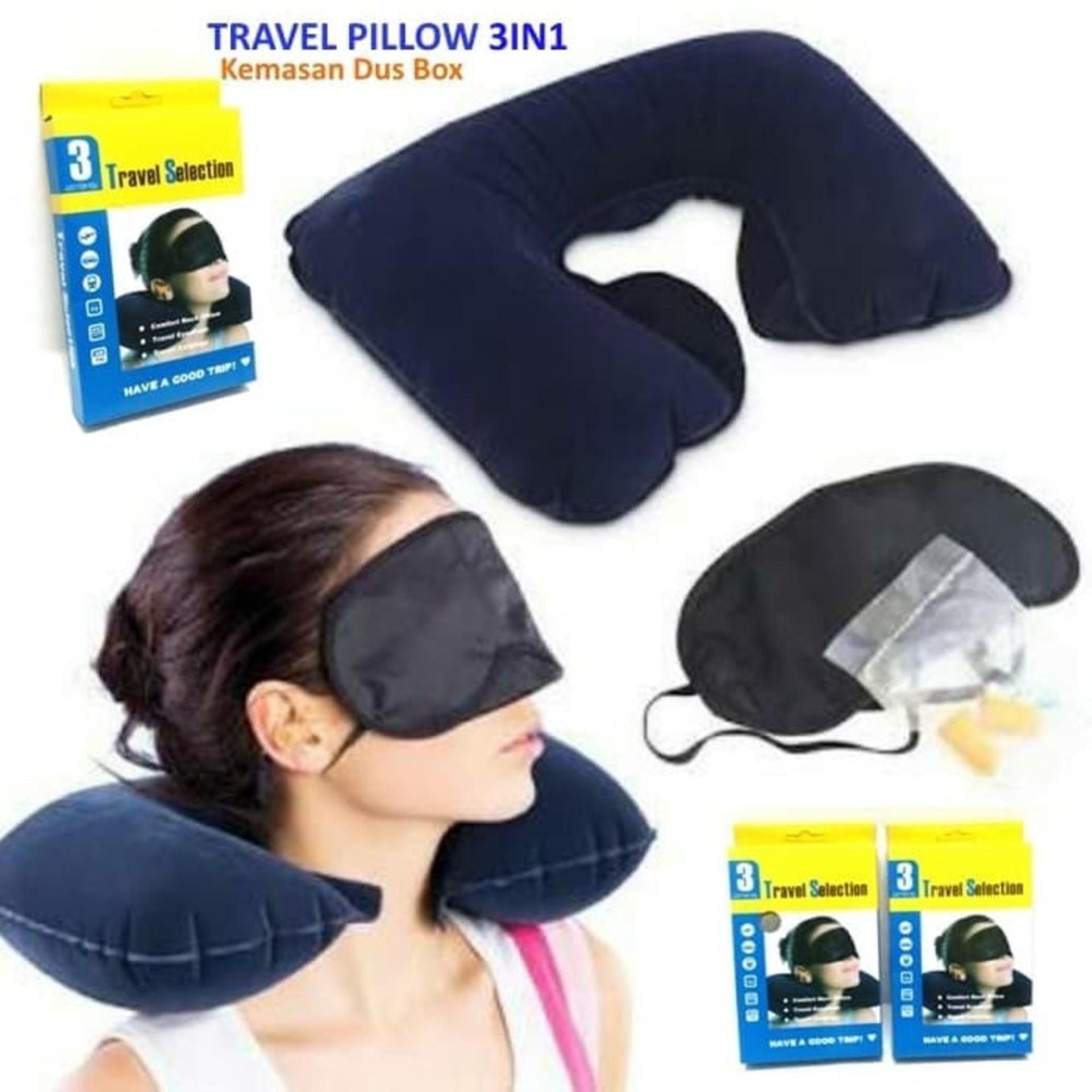 3 in 1 Travel Neck Pillow Set - Grey - Neck Pillow