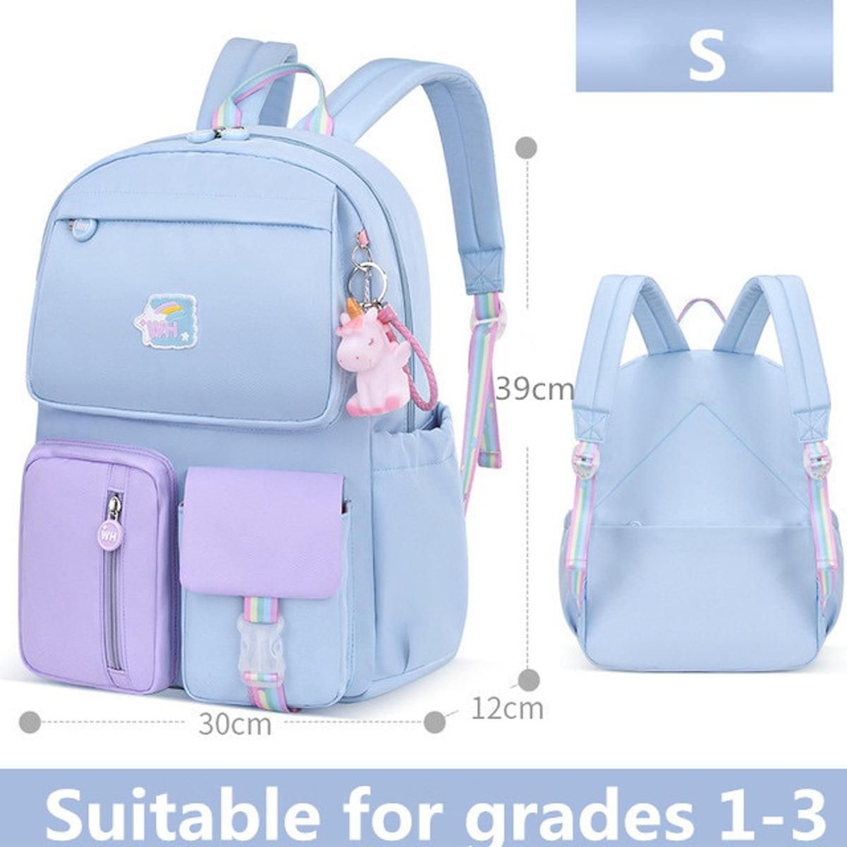 Korean fashion rainbow shoulder strap school bag for teenagers girls Children's waterproof backpacks kids schoolbags mochilas