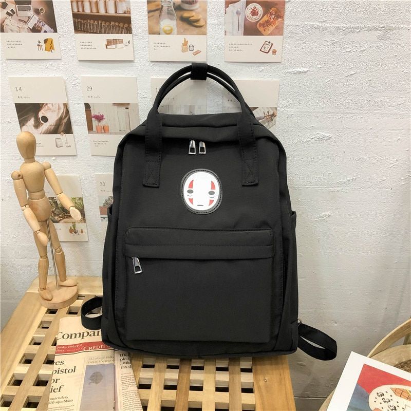 2021 Nylon No Face Man Backpack Bags Uni Waterproof Travel Bags for Man Women Japanese Anime Spirited Away Boys Schoolbag
