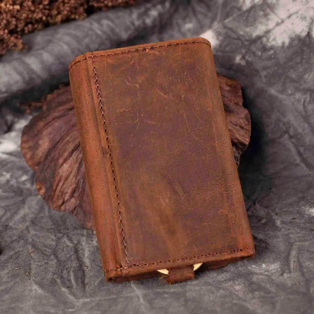 Leather Men Fashion Multifunction Coin Wallet Car Remote Case Key Ring Case Holder Chain Designer Key Package Bag 230-L