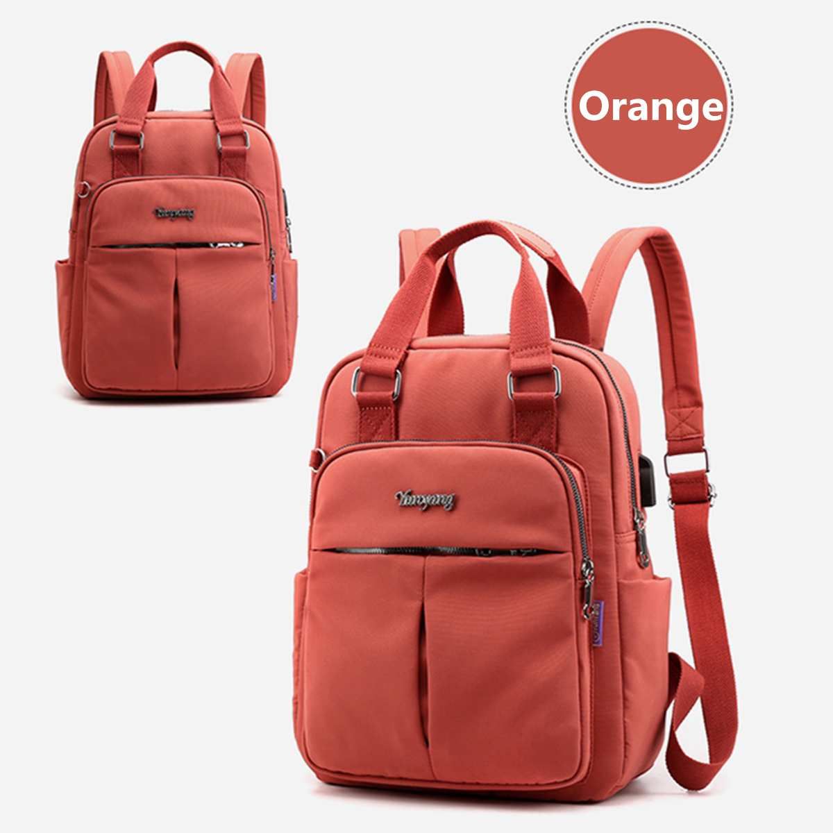 New Women Nylon School Backpacks Anti Theft USB Charge Backpack Waterproof Bagpack School Bags For Teenage Girls Travel Bag New