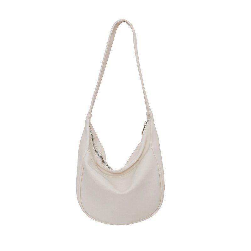 Simple Shoulder Bag For Women 2020 Vintage Luxury Designer Handbag Female Brief Solid Color Zipper Closed PU Leather Clear Hobos