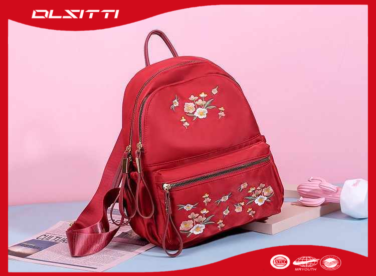 Zip It Good 2022 new Women backpacks messenger bag hand-embroidered double back college style Oxford cloth backpack bags beg