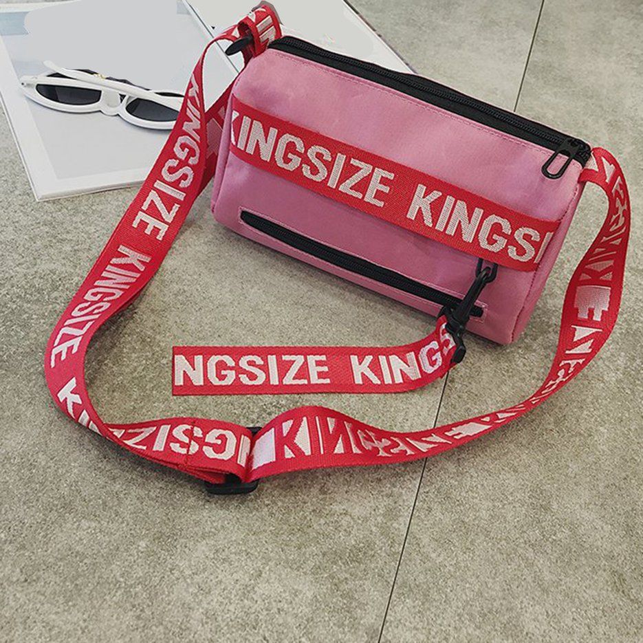 Contrast color Alphabet Small Cool Bag Grid Single Shoulder Bag Small Handbag