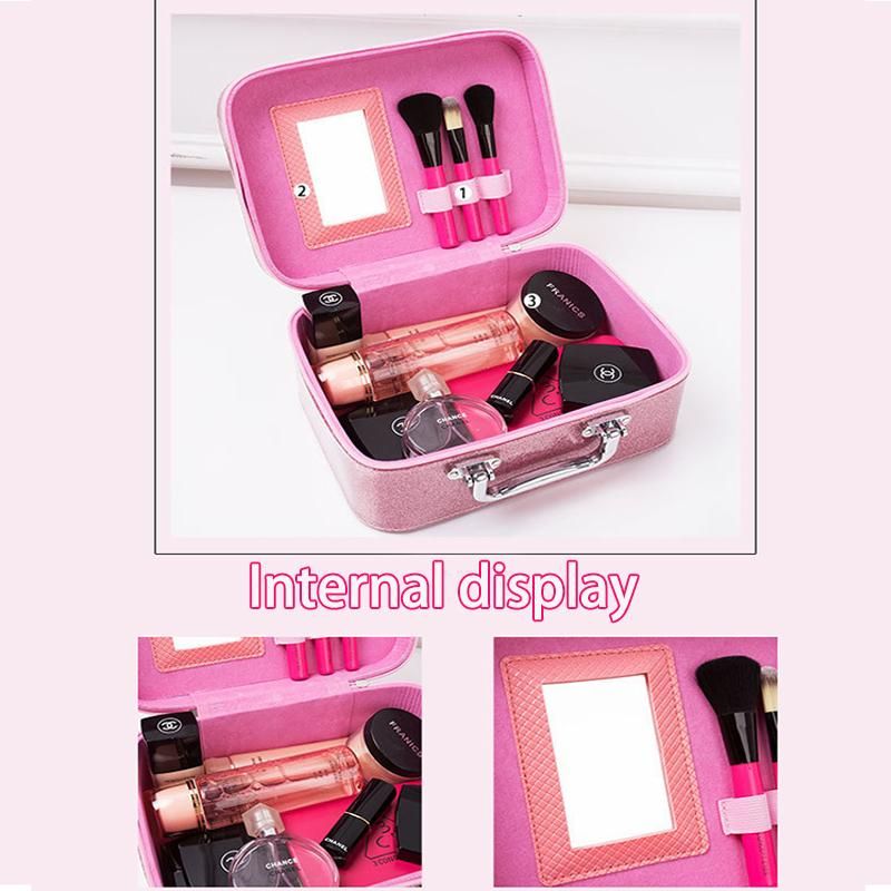 To Global---Cosmetic Bag Small Portable Portable Cosmetic Case Cosmetic Storage Bag 23*15*17cm For Home，Travel