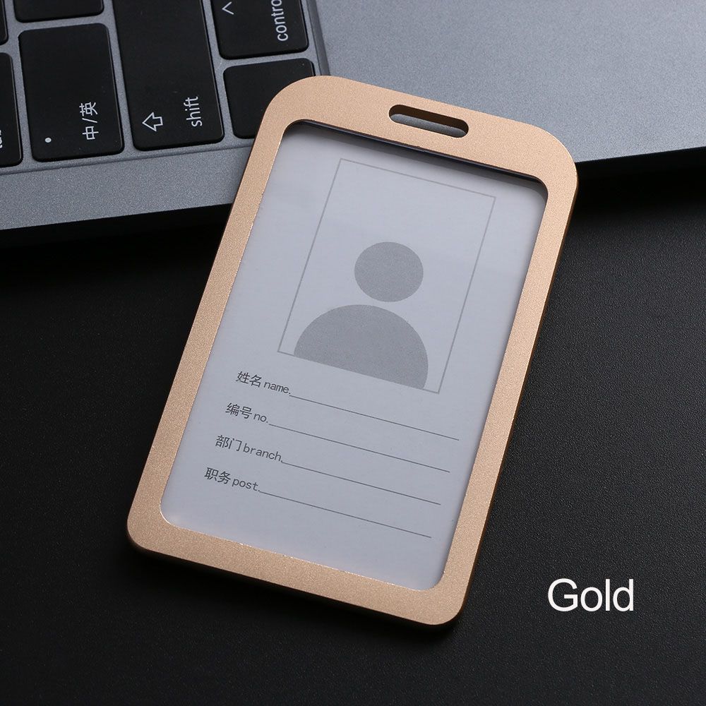 1PC Aluminum Alloy Work Card Holders Business Work Card ID Badge Holder Hot Vertical Metal ID Business Case