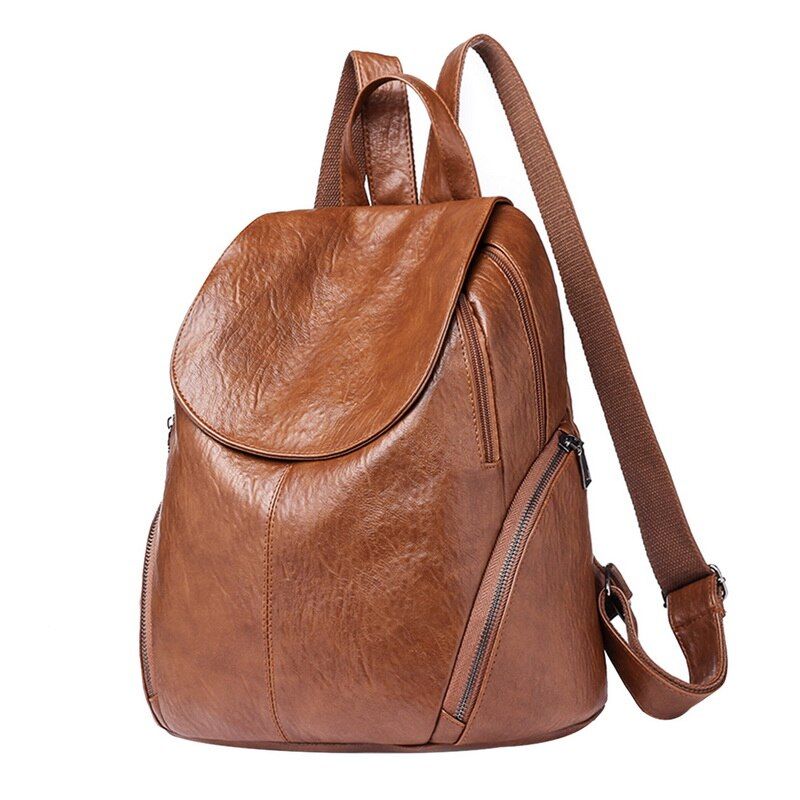 Laamei Fashion Women Backpack Anti-theft Backpack Classic PU Leather Solid Color Backpack Canta Shoulder Bag Dropshipping