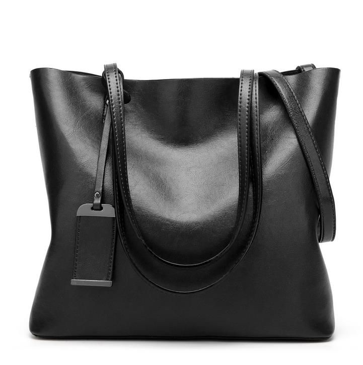 JOOZ Waxing Leather bucket bags Simple Double strap female shoulder bags For Women Messenger Bags Lady All-Purpose Shopping tote