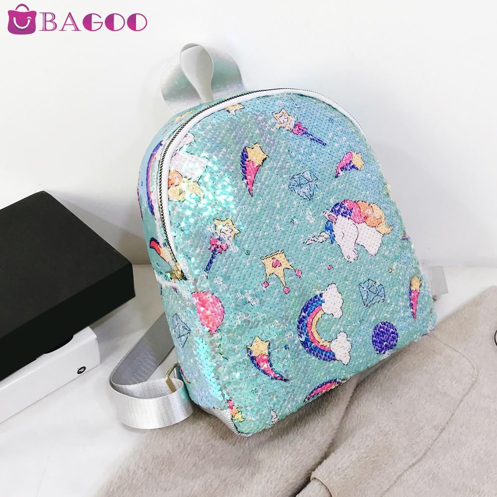 Lovely Sequins Women Kids Girls  Cartoon Cute Casual School Shoulder Bags Travel Casual Rucksack