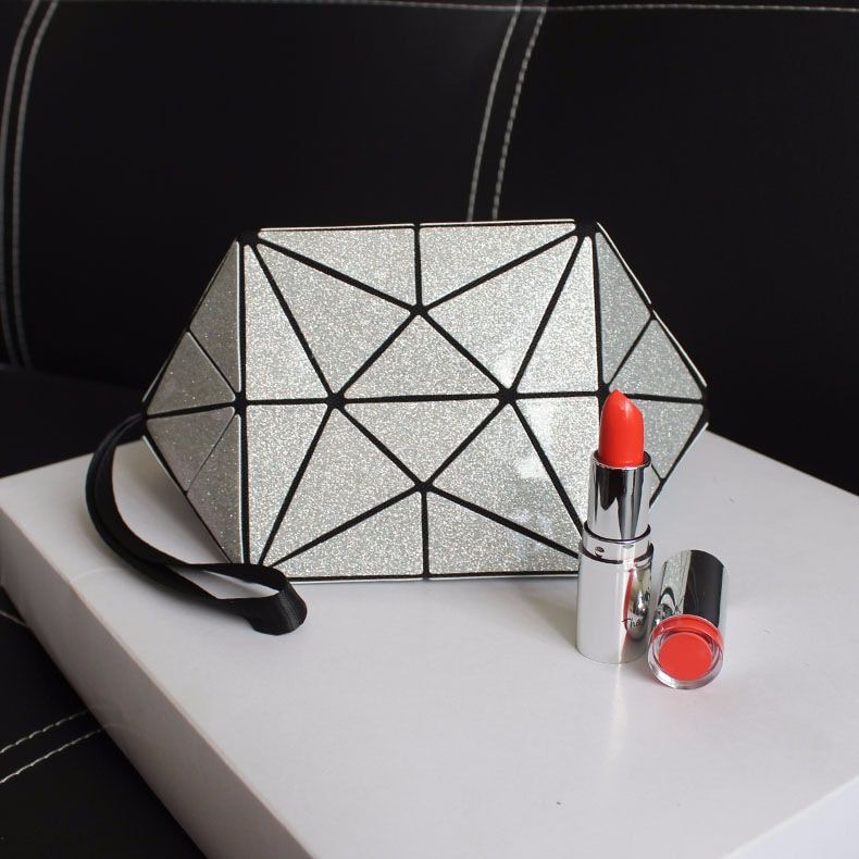 cosmetic bag cute sunshine blingbling pouch geometric ling brand makeup bag for women
