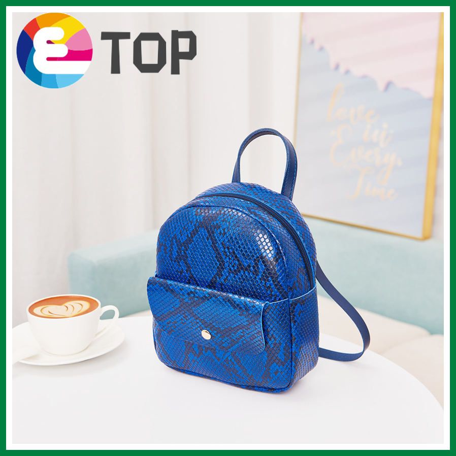 Autumn and winter European and American retro snake print backpack large capacity simple bag female