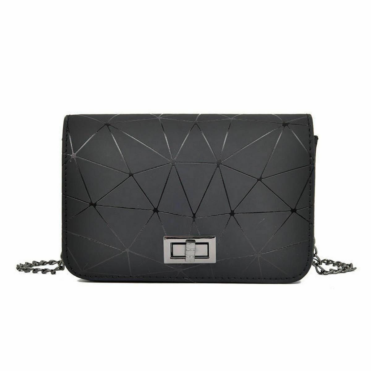 NoEnName-Null Hot Women Ladies Leather Chain Cross Body Messenger Side Bag Diamond Shoulder Evening Handbag Purse