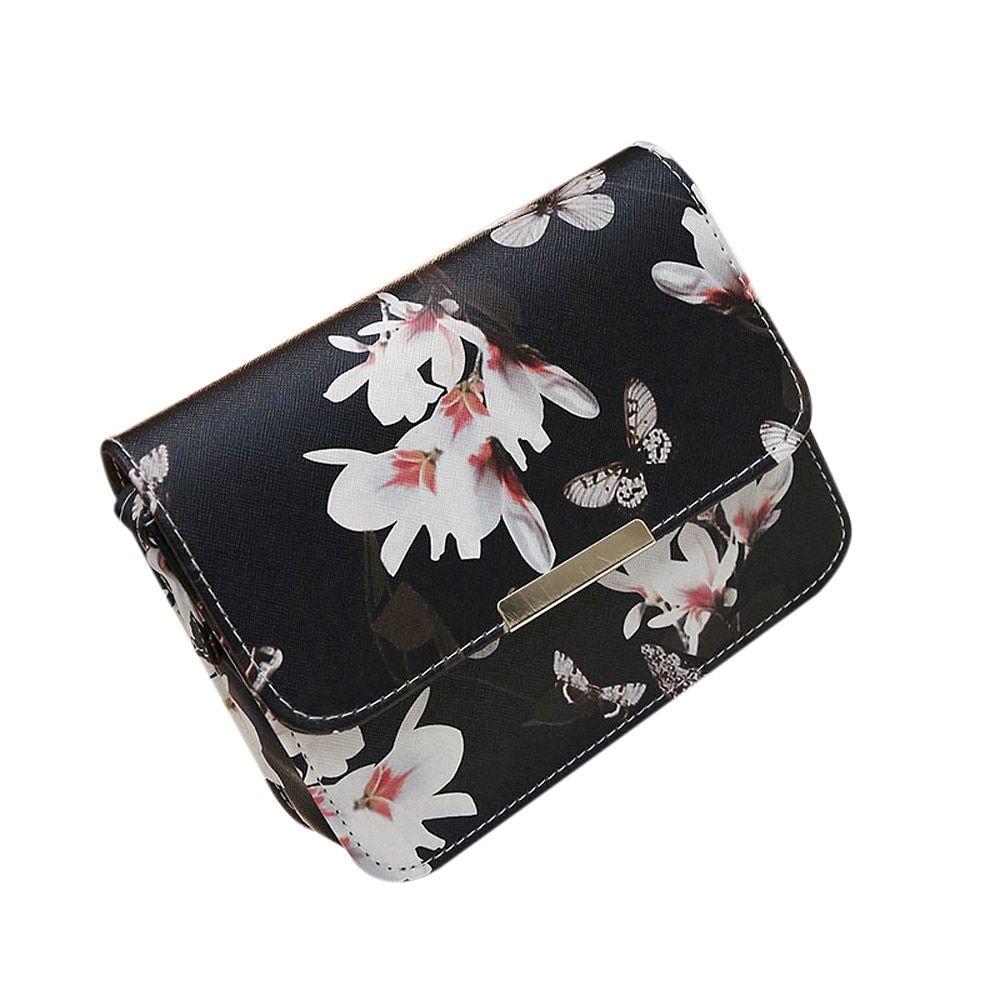 Messenger Bag Famous Brands Women Floral Bag Satchel Handbag Famous Clutch Shoulder Bags Bolsa Bag Black White Bolso Mujer #T5P