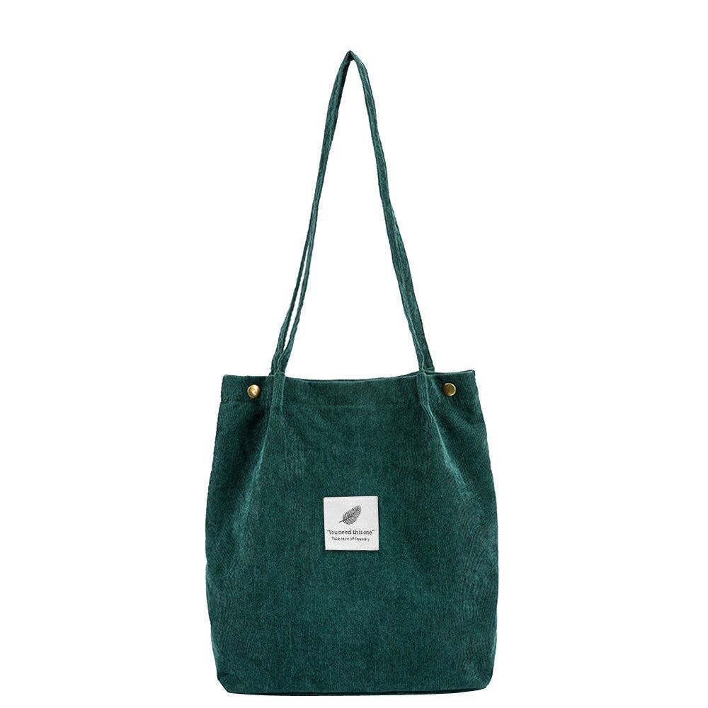 Women Corduroy Canvas Tote Handbag Female Shoulder Bags Young Ladies Casual Shopping Bag Girls Reusable Folding Bags Sac #T1P