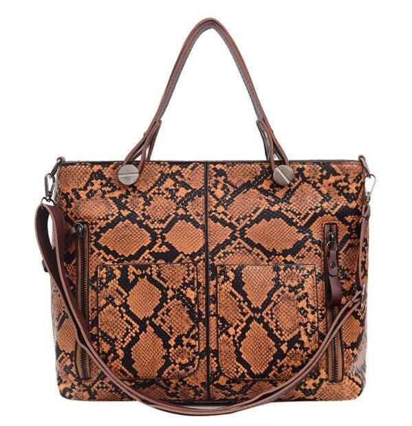 snake print women shoulder bag European American fashion simple big tote snake bag large handbag