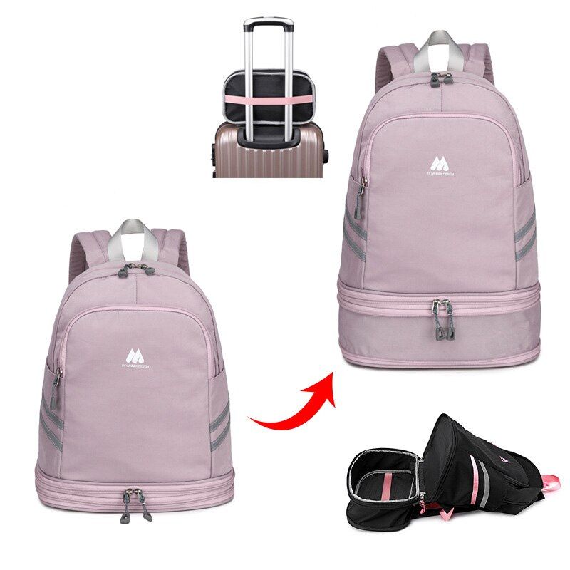 Leisure Outdoor Backpack Woman Waterproof Fitness Bag Wet And Dry Separation Travel Clothes Shoes Organizer Pouch
