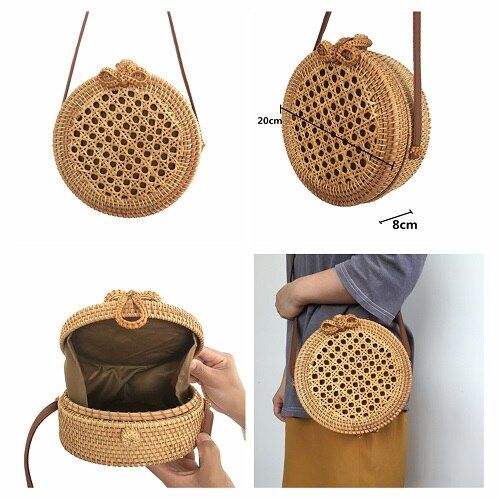 Rattan Bags for Women 2021 Summer Beach Bag Ins Hot Shoulder Bag Straw Handbags Ladies Crossbody Bali Island Travel Bag