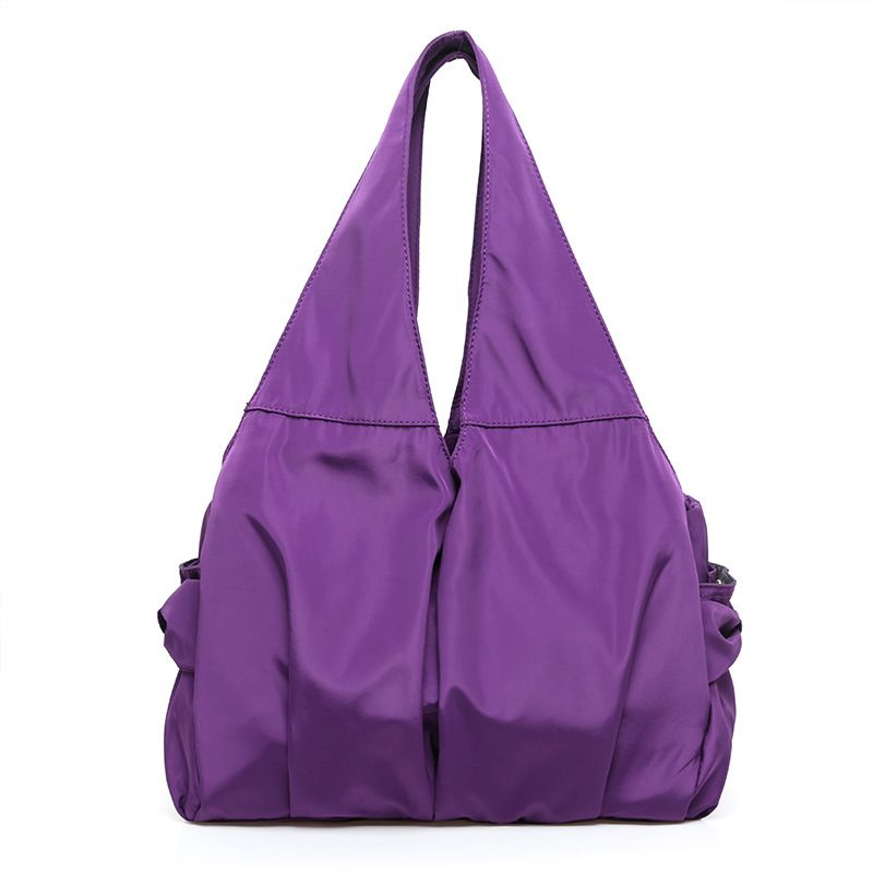 Women's Bag Shoulder Portable Messenger Bag Waterproof Nylon Bag Fashion All-Match Mummy Large Capacity Bag Light Purple