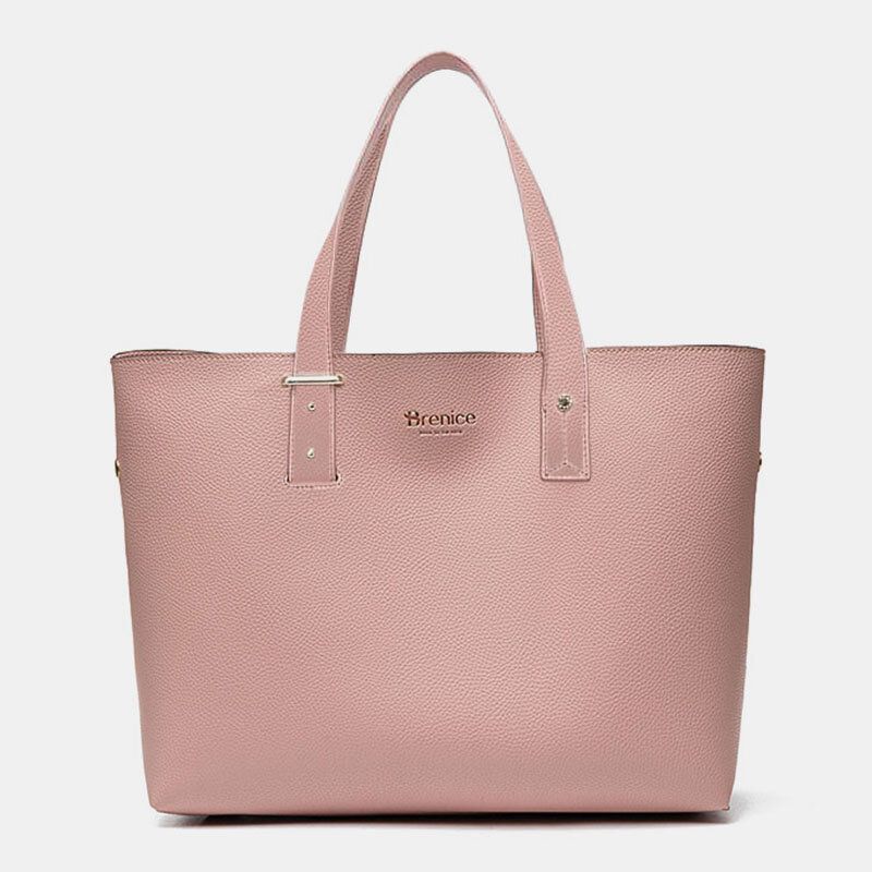 OIMG Women 2 PCS 15.6 Inch Laptop Large Capacity Multi-pocket Removable Key Multifunctional Shoulder Bag Handbag Tote