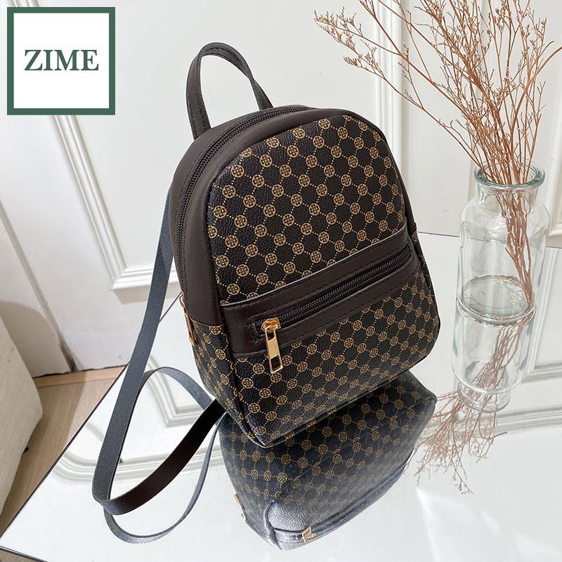 ZIME Women's small change backpack winter Korean style personalized printing one-shoulder bag
