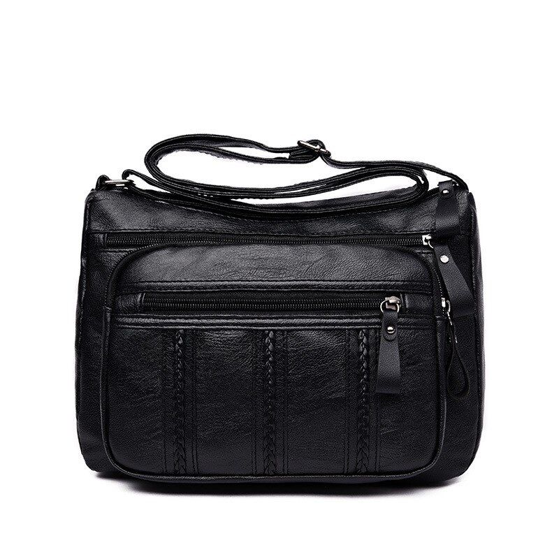 Women Bag Leather Handbag 2019 Designer Brand Large Capacity High Quality Leather Weaving Ladies Shoulder Crossbody Women Bag