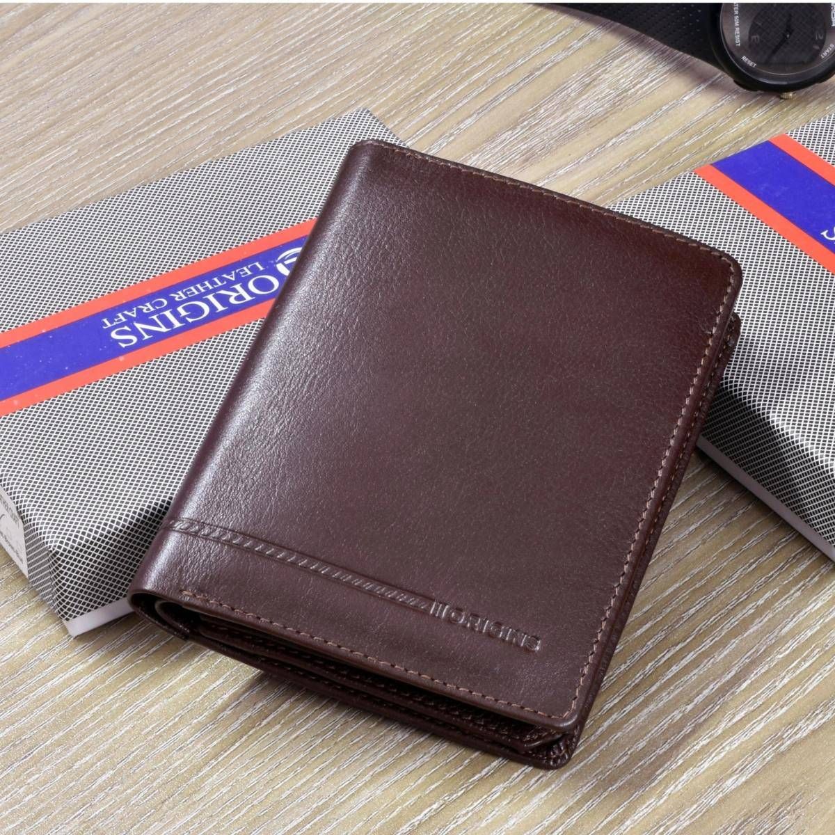 Fashion Man Wallet 4 Part Pocket Size Premium Quality Leather Wallet for Men (Money Bag)  ORIGIN Brand