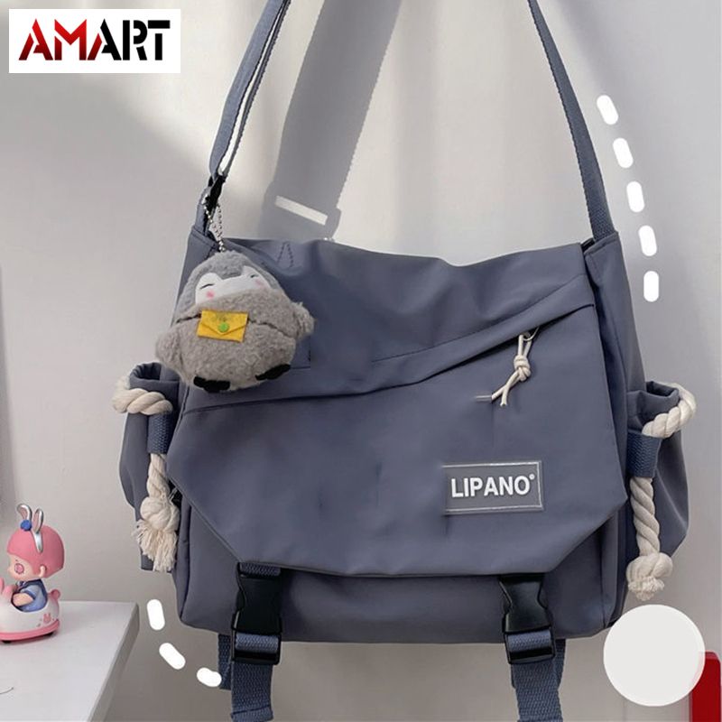 Retro Messenger Bag Male Large Capacity Lightweight Shoulder Bag Adjustable Shoulder Strap Sling Bag For Men Women