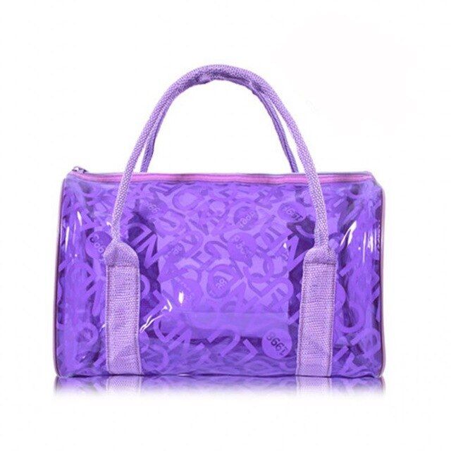 Fashion Women jelly Cosmetic bag Transparent Summer Beach Bag make up tasjes makeup bag cosmetic bag Travel Toiletries Storage