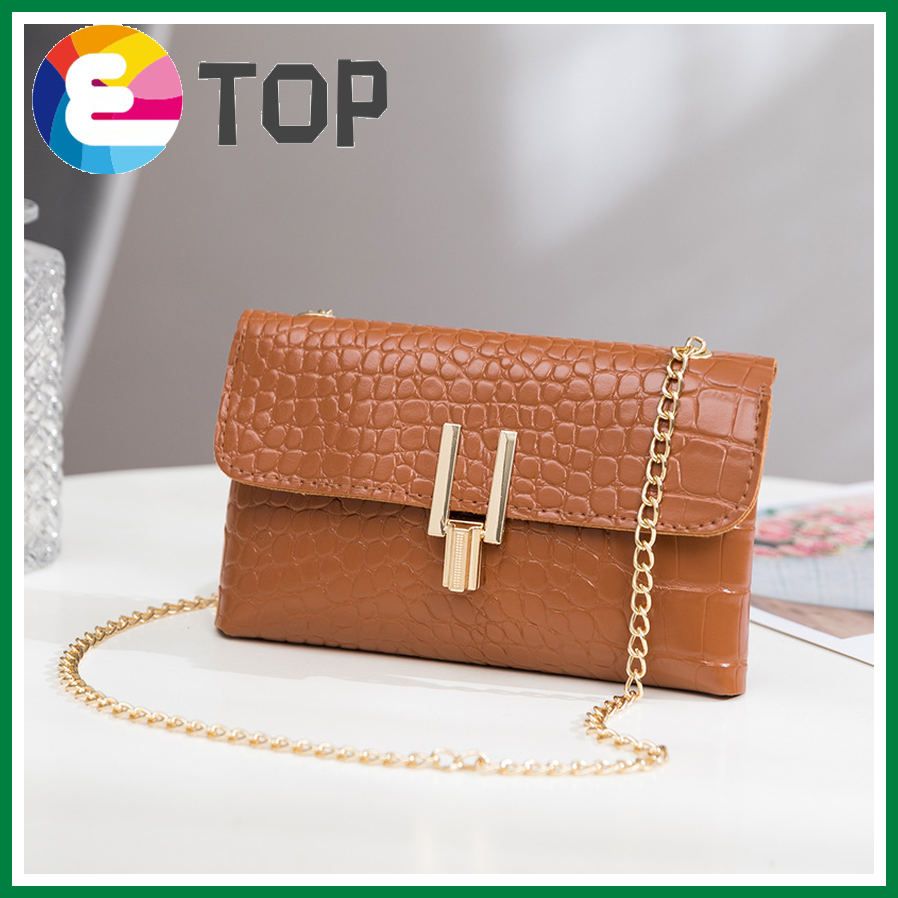 Small bag summer Korean style crocodile pattern personality round lock ladies shoulder waist bag