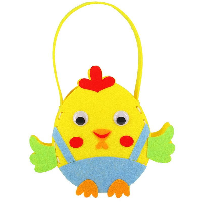 Kids Handmade Toys, Chick/ Egg/ Rabbit Shaped Handbag DIY Accessories Educational Toy for Boys Girls
