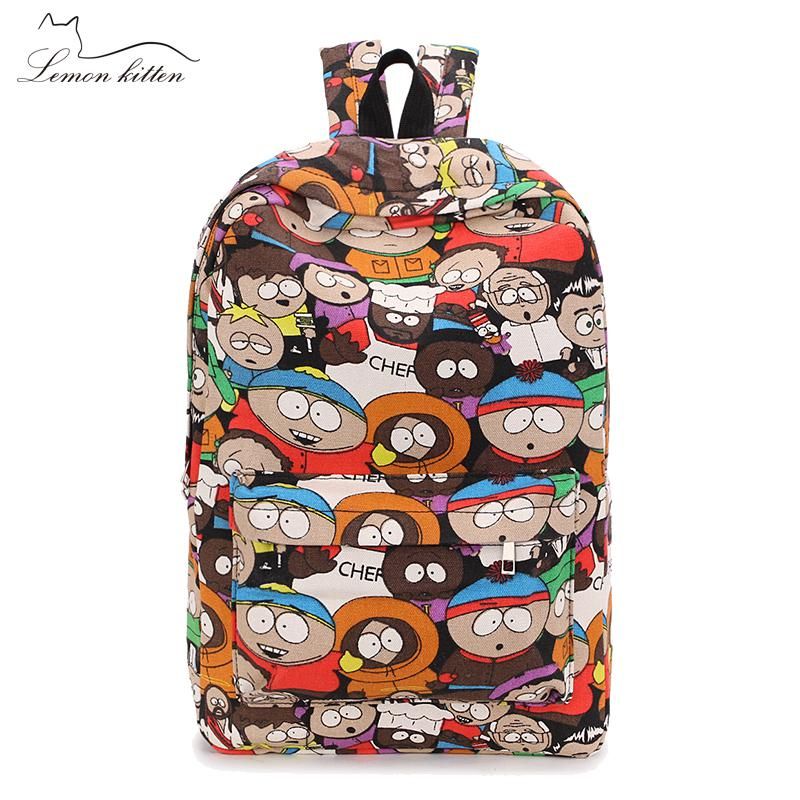 Cartoon Graffiti Backpack Canvas Women Shoulder Bag Best Travel Teenager Girl Boys School Backpack Female Rucksack bagpack 2020