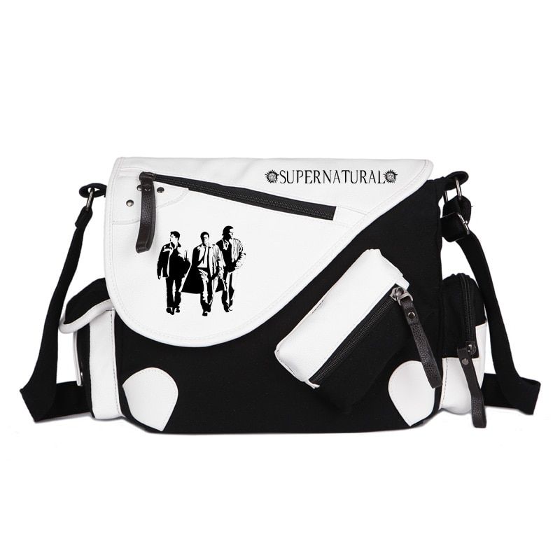 Supernatural Evil SPN Women Canvas Casual Zipper Shoulder Bag Crossbody Bags Schoolbags Messenger Bag