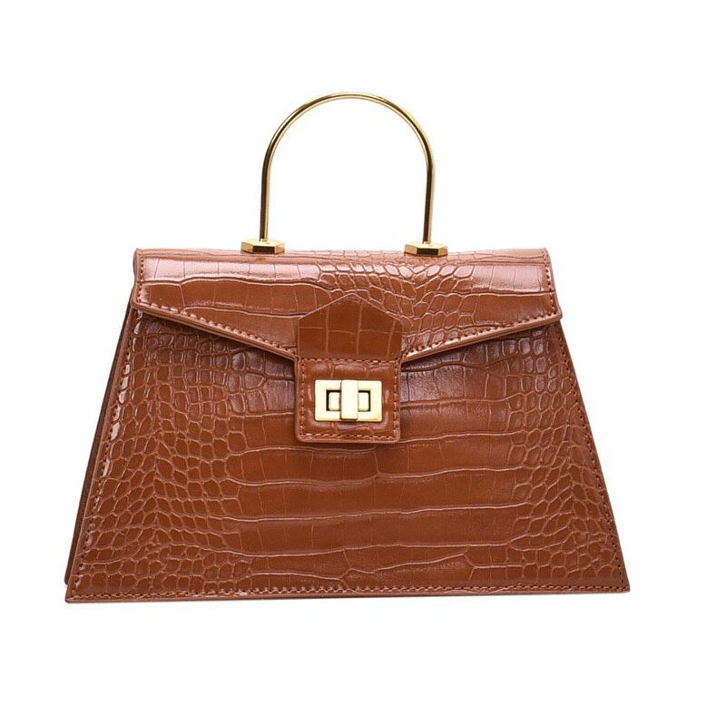 Crocodile Pattern Handbag Women Luxury Pu Leather Shoulder Bag Vintage Crossbody Square Bags For Women 2021 Totes Handle