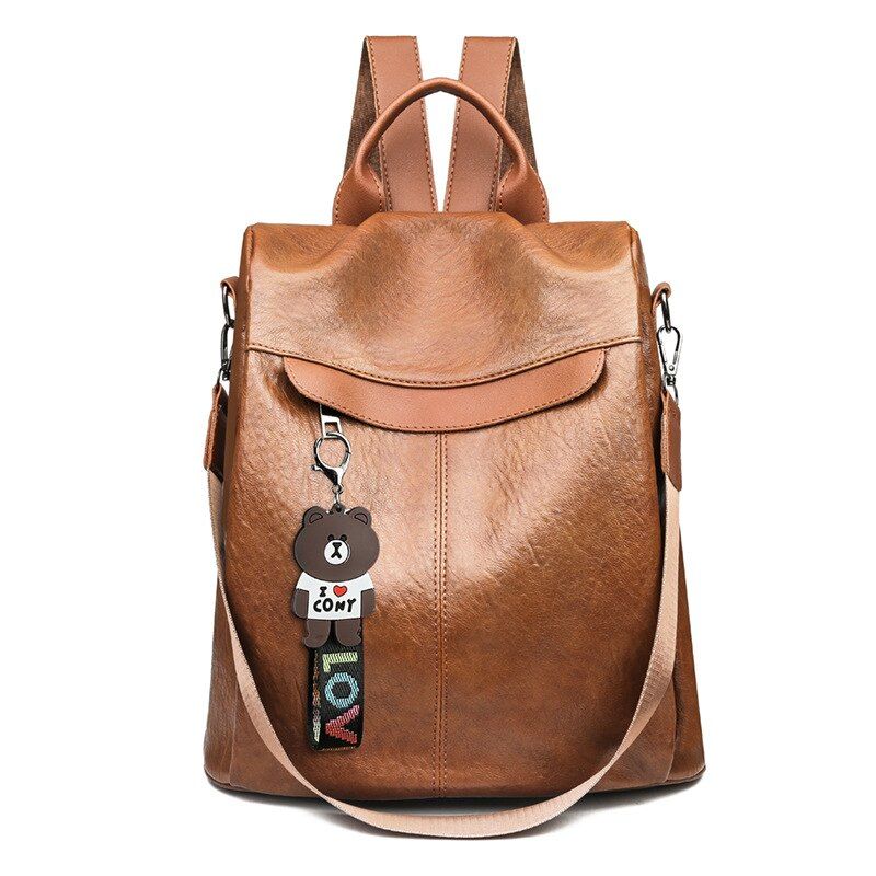 2020 Ladies Convertible Anti Theft Backpack Waterproof PU Leather Backpacks Purse College Girls Travel Rucksack Green Blue Black