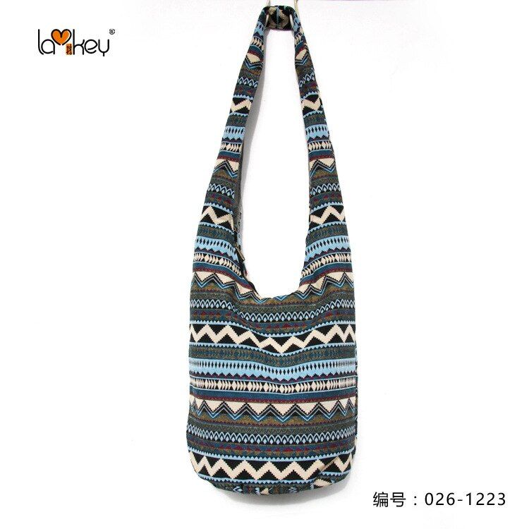 Women Geometric Print Bucket Shoulder Bag Ladies Handbag Hand Bags for Women 2021 Cotton Jacquard High Capacity Shopping Bag