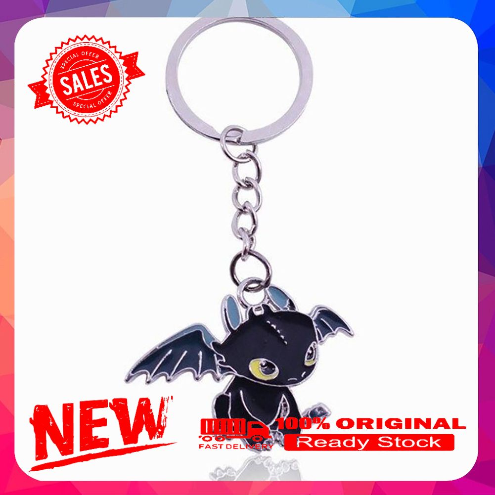 Lovely Toothless Cartoon Dragon Keychain Key Ring Organizer Backpack Bag Decor