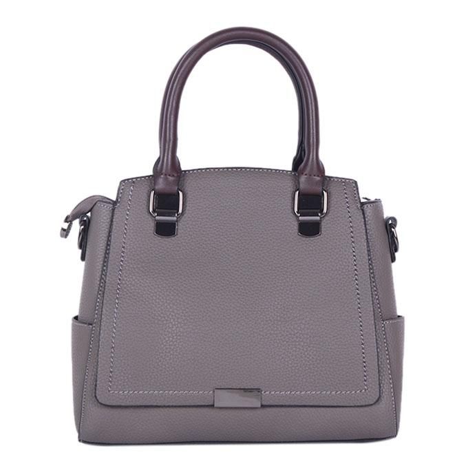 Dark Gray Artificial Leather Hand Bag For Women
