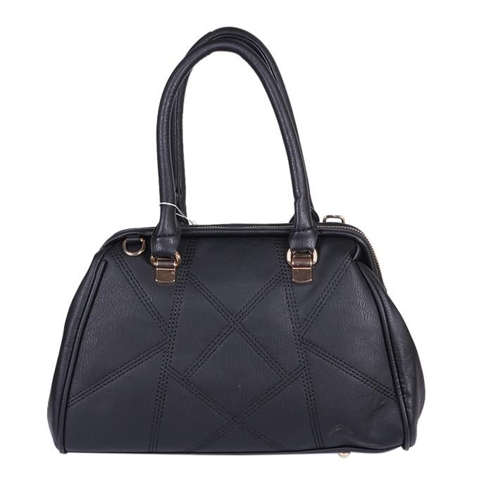 Black Pu Leather Hand Bag For Women
