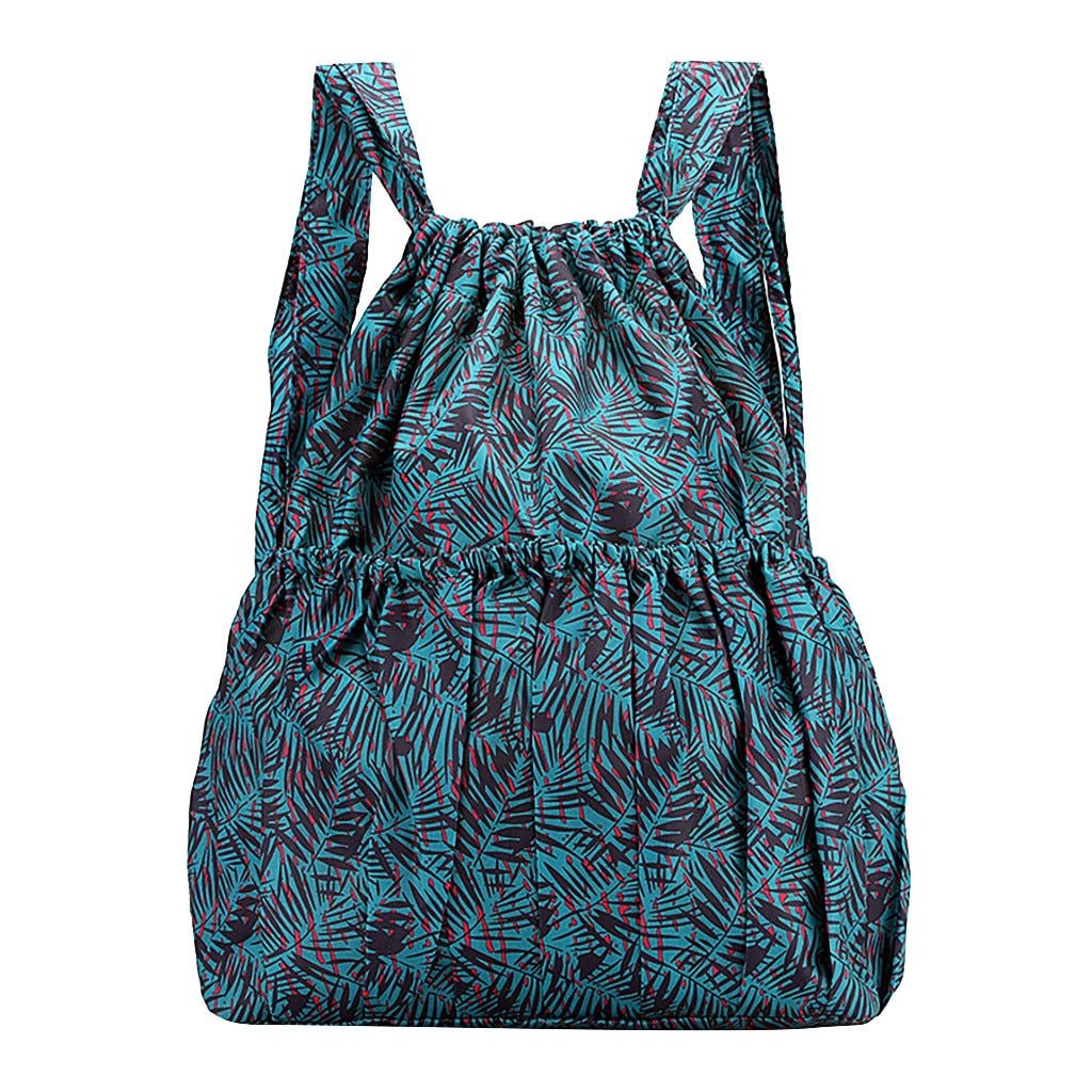 Fashion Vinatge Drawstring Backpacks Women Large Capacity Flower Ethnic Style Waterproof Nylon Shoulders Backpacks Rucksack #20