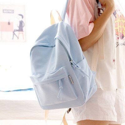 Simple fresh design pure color women backpack fashion girls leisure bag school student book bag teenager travel bag young