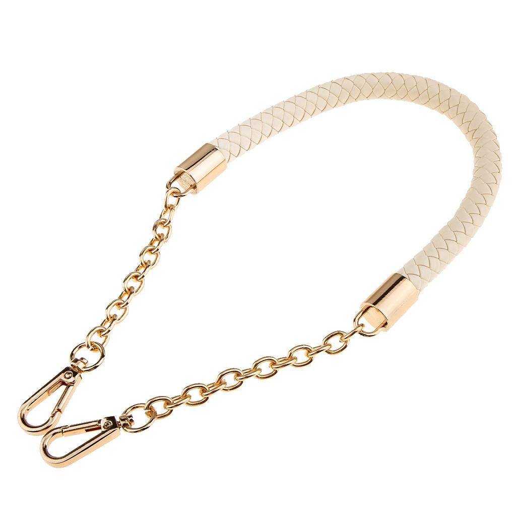 Braided LeatherChain Strap Replacement 60cm - Removable Handbag Crossbody Bag Chains for Bag Repair
