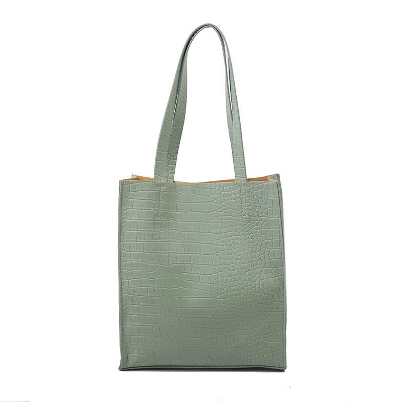 Fashion Women Bags Casual Totes Bag New Alligator Leather Shoulder Handbags Wild Lady's Bag Large Capacity Shopper Totes(26x9x30 CM,)