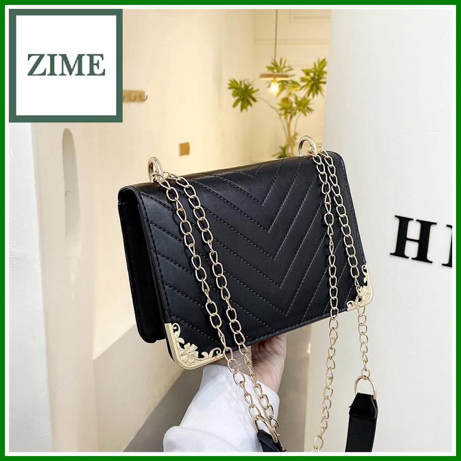 Embroidered thread small bag new bag women's autumn and winter Lingge chain messenger bag fashion personality one-shoulder small square bag