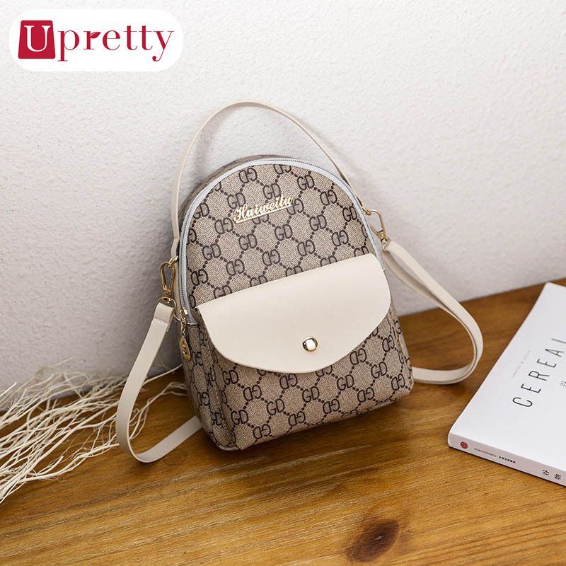 Womens Printed Color Front Pockets Retro Small Bag Fashion