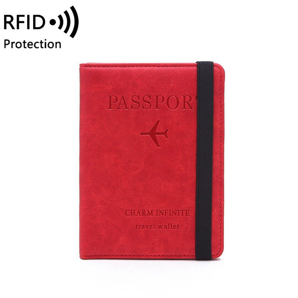 Women Men Vintage Business Passport Covers Holder Multi-Function ID Bank Card PU Leather Wallet Case Travel Accessories